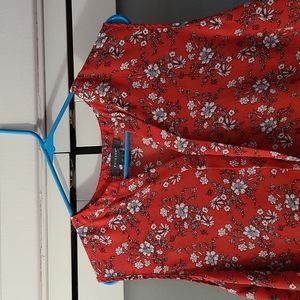 Red Floral Sleevless Top